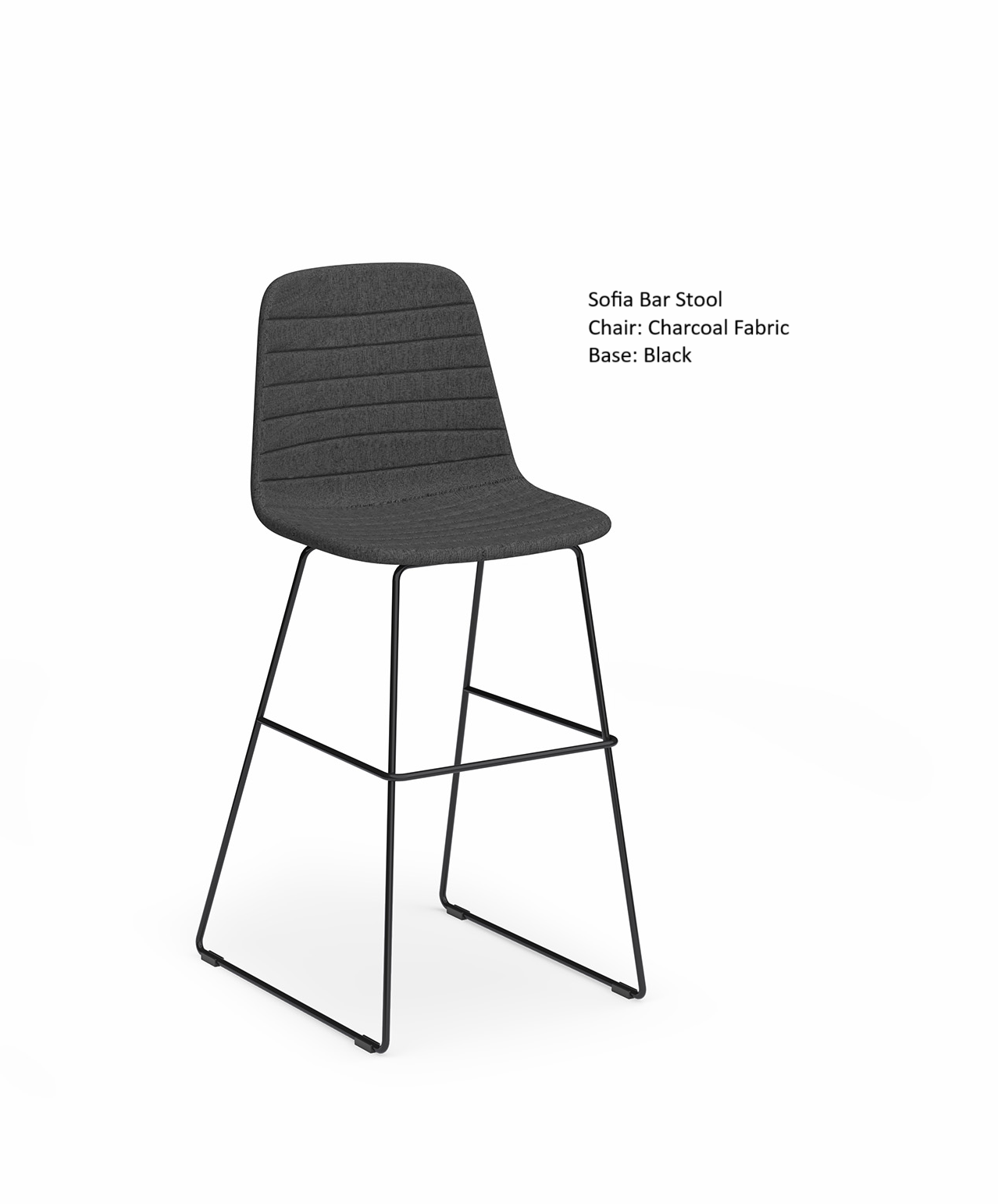 Sofia Barstool with Sled Powdercoated Base