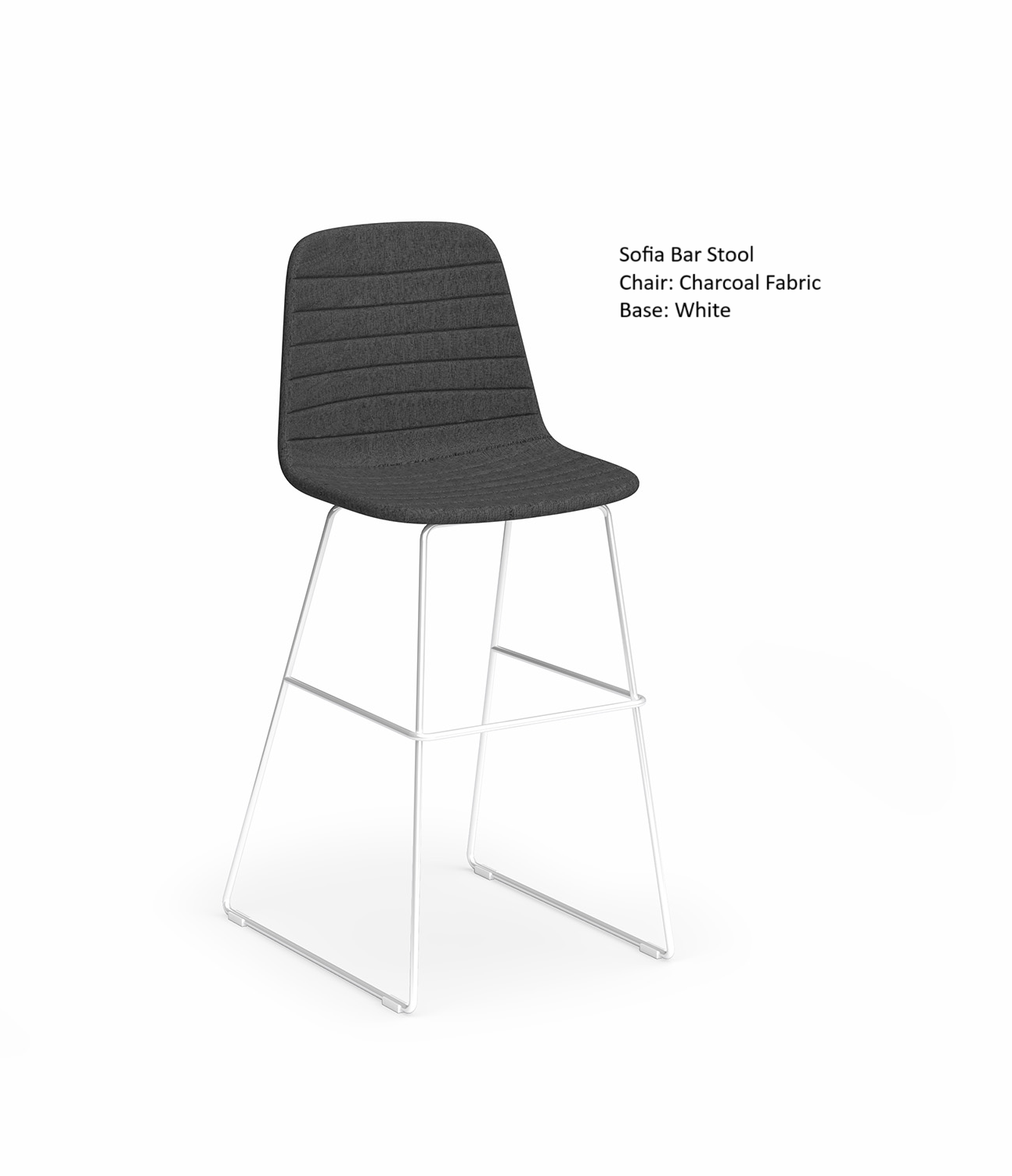 Sofia Barstool with Sled Powdercoated Base