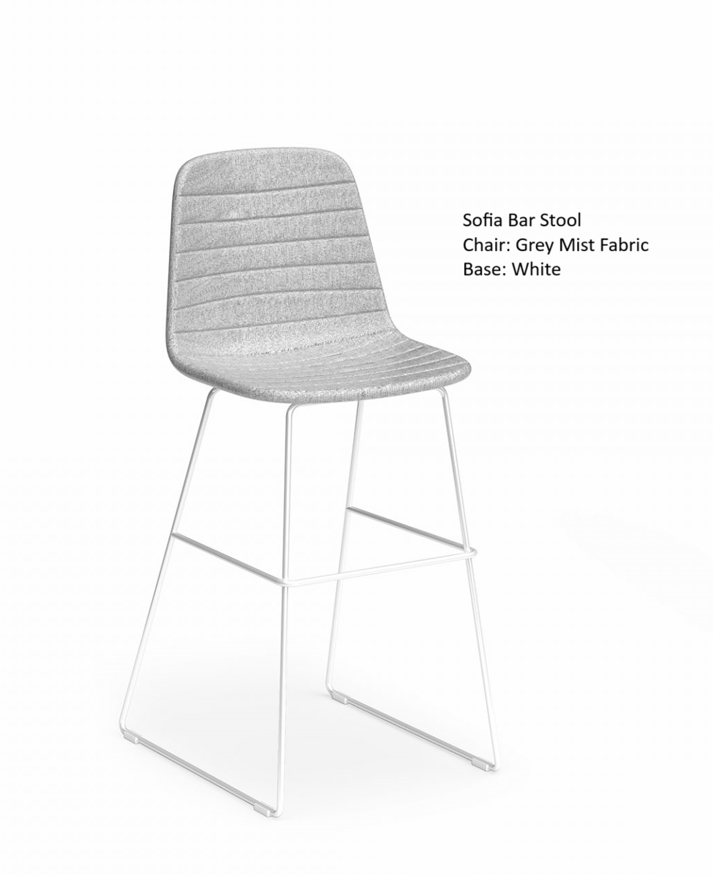 Sofia Barstool with Sled Powdercoated Base