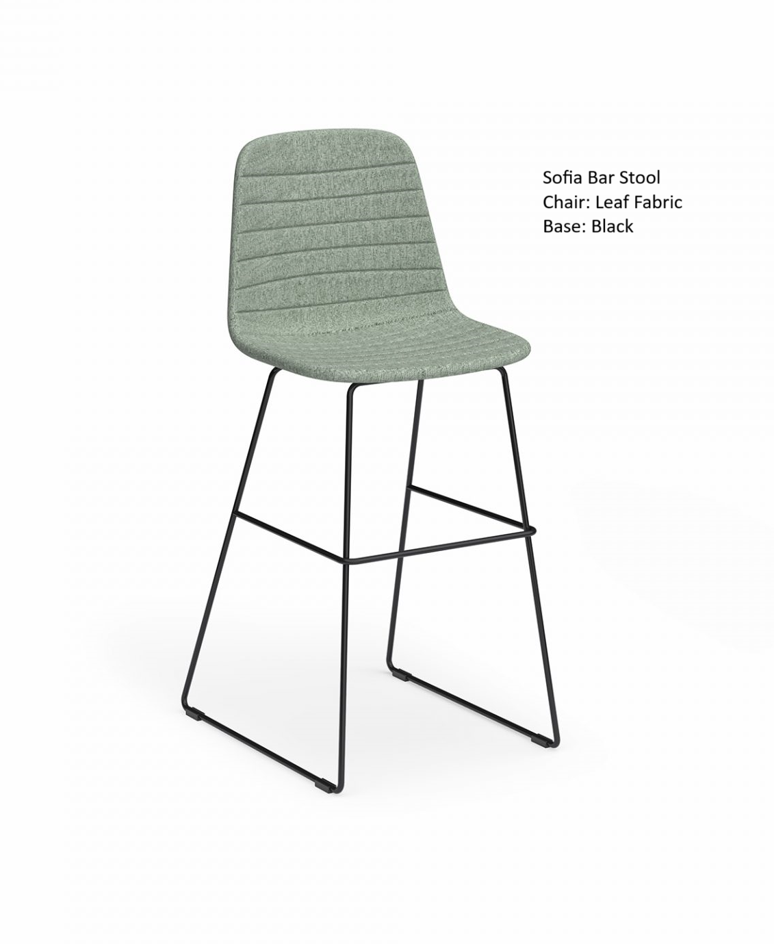 Sofia Barstool with Sled Powdercoated Base