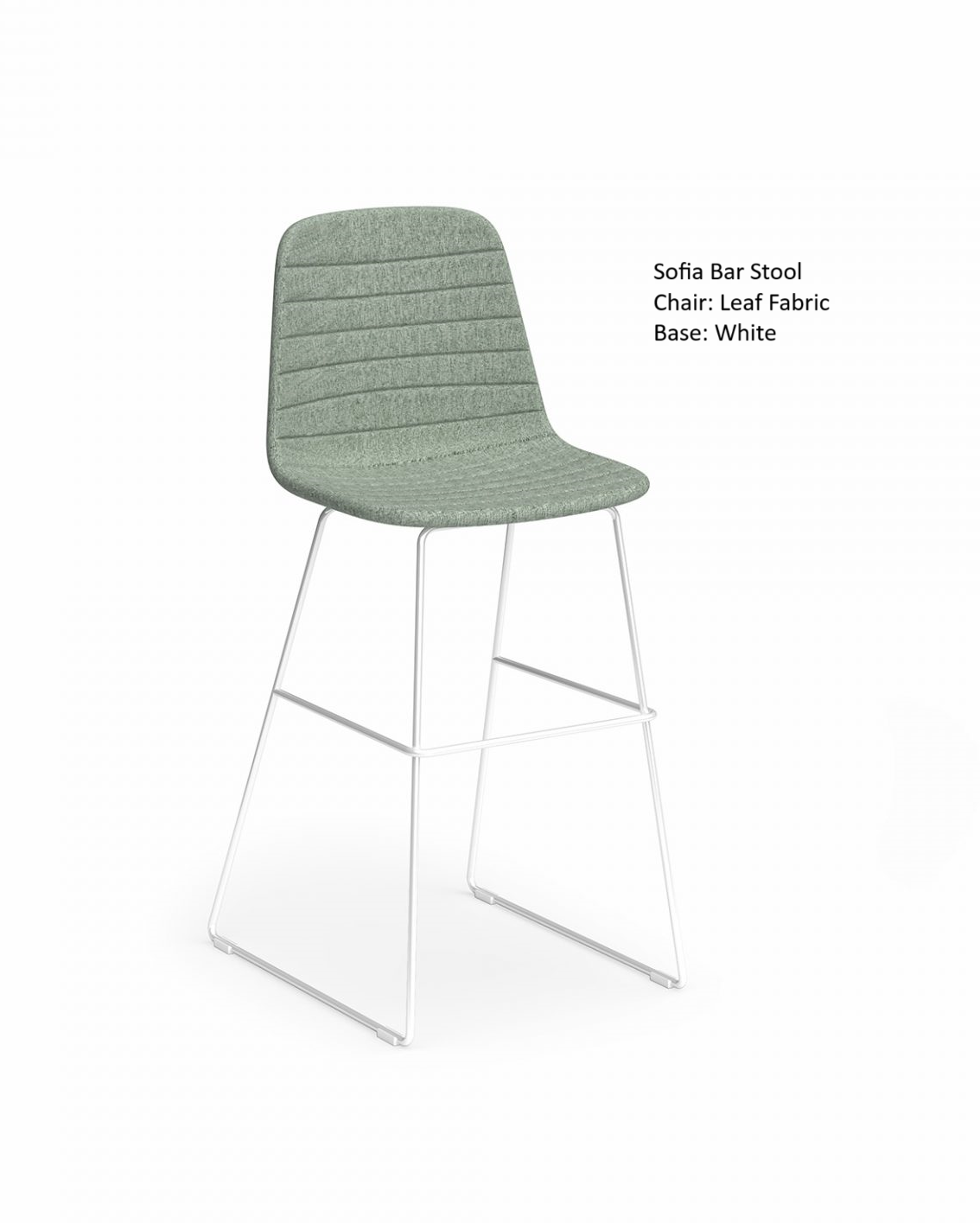 Sofia Barstool with Sled Powdercoated Base