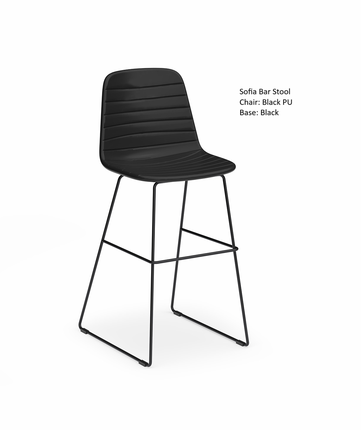 Sofia Barstool with Sled Powdercoated Base