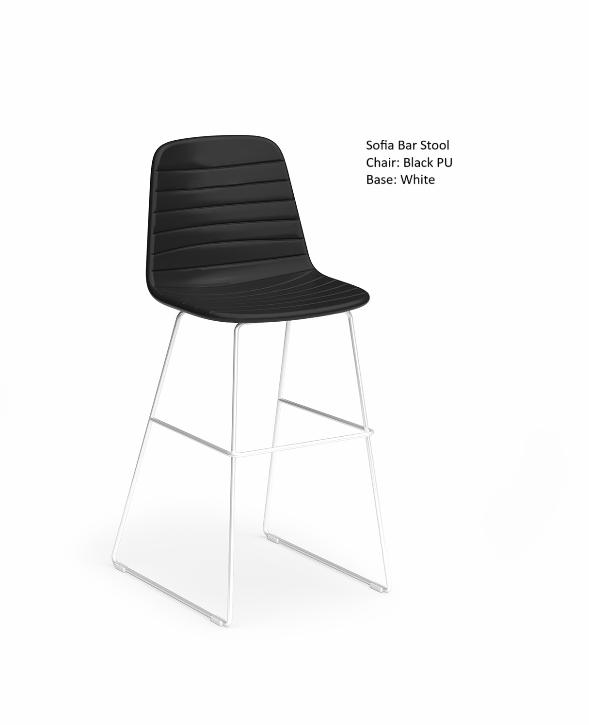 Sofia Barstool with Sled Powdercoated Base