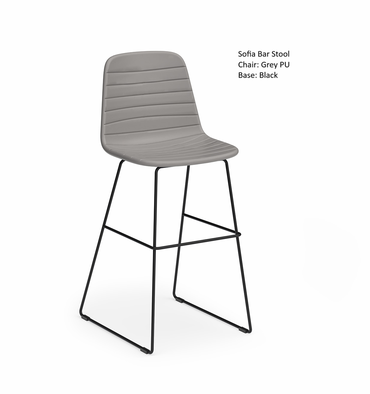 Sofia Barstool with Sled Powdercoated Base