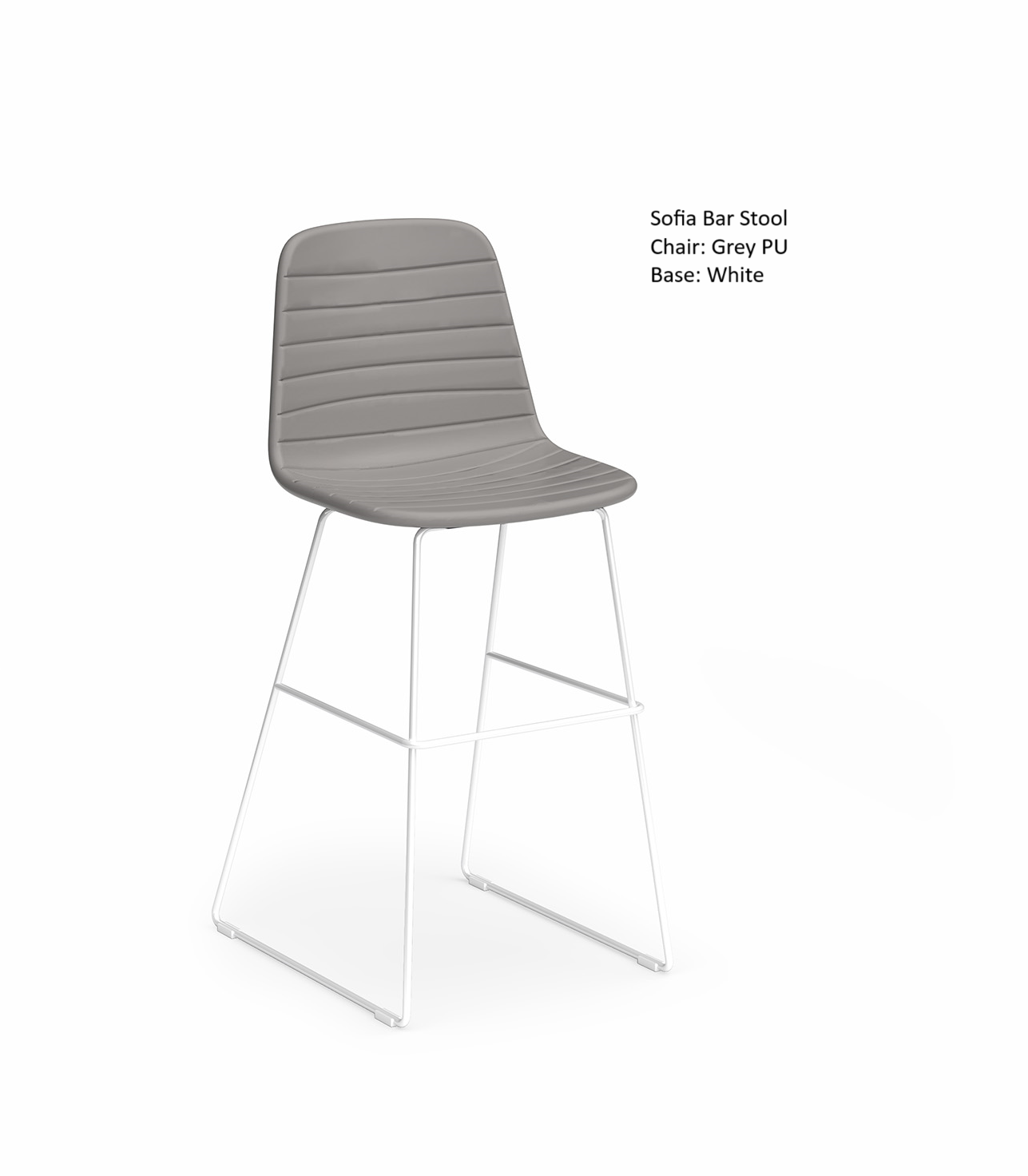 Sofia Barstool with Sled Powdercoated Base