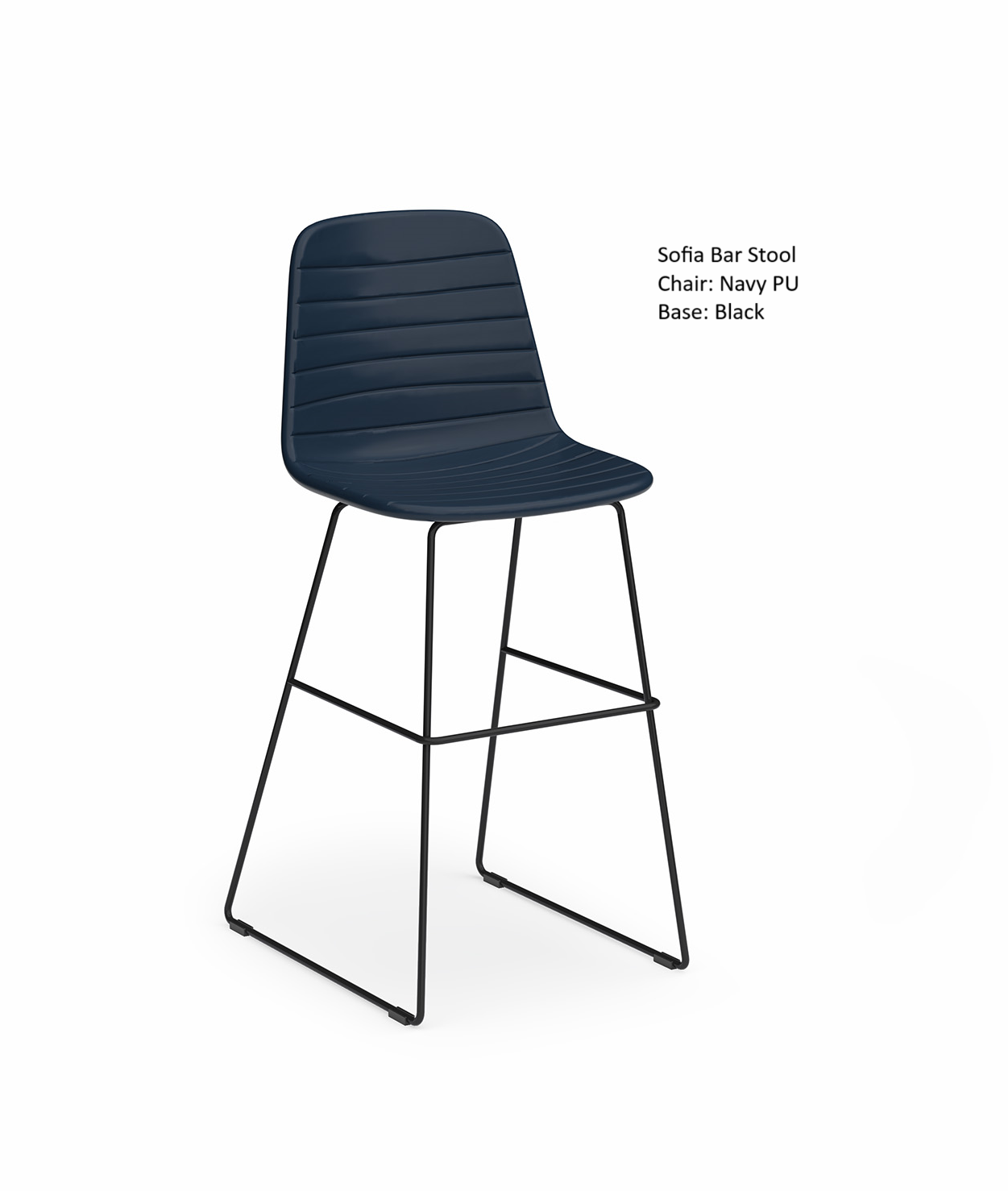 Sofia Barstool with Sled Powdercoated Base