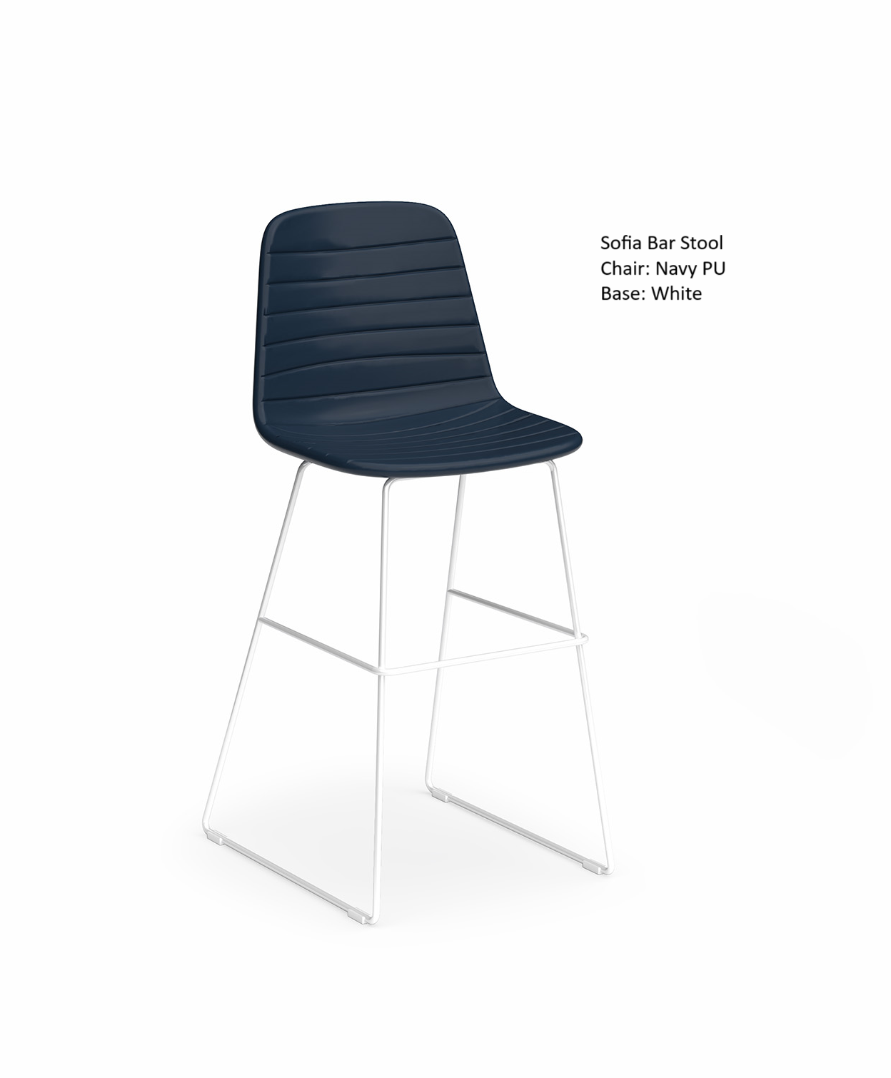 Sofia Barstool with Sled Powdercoated Base