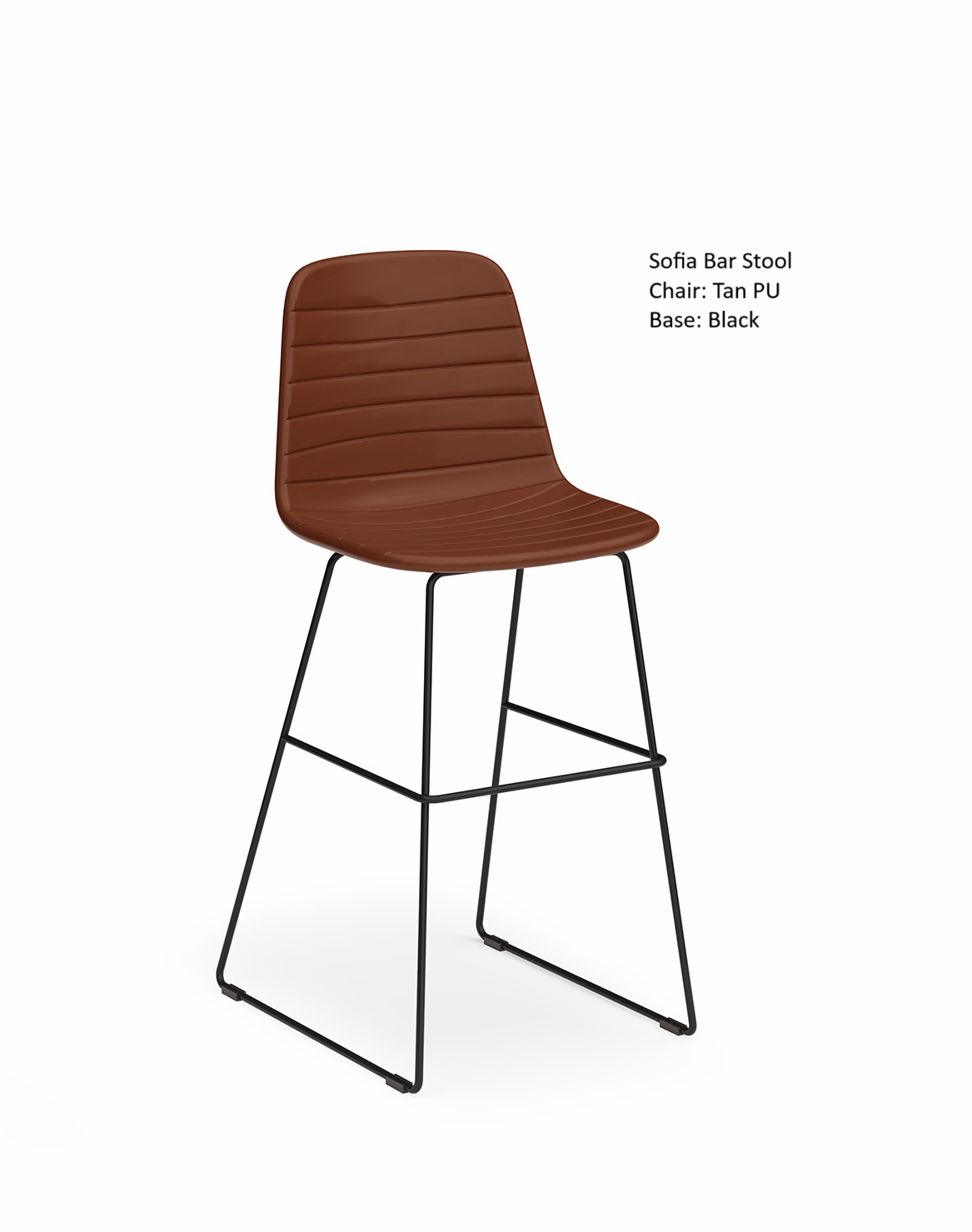 Sofia Barstool with Sled Powdercoated Base
