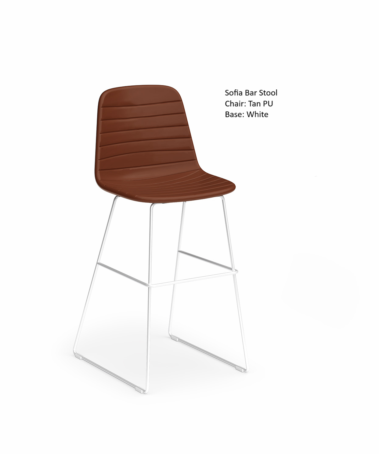 Sofia Barstool with Sled Powdercoated Base