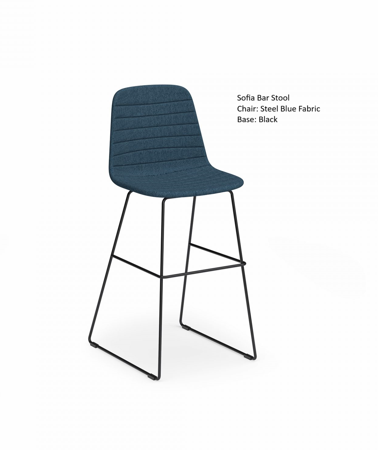 Sofia Barstool with Sled Powdercoated Base