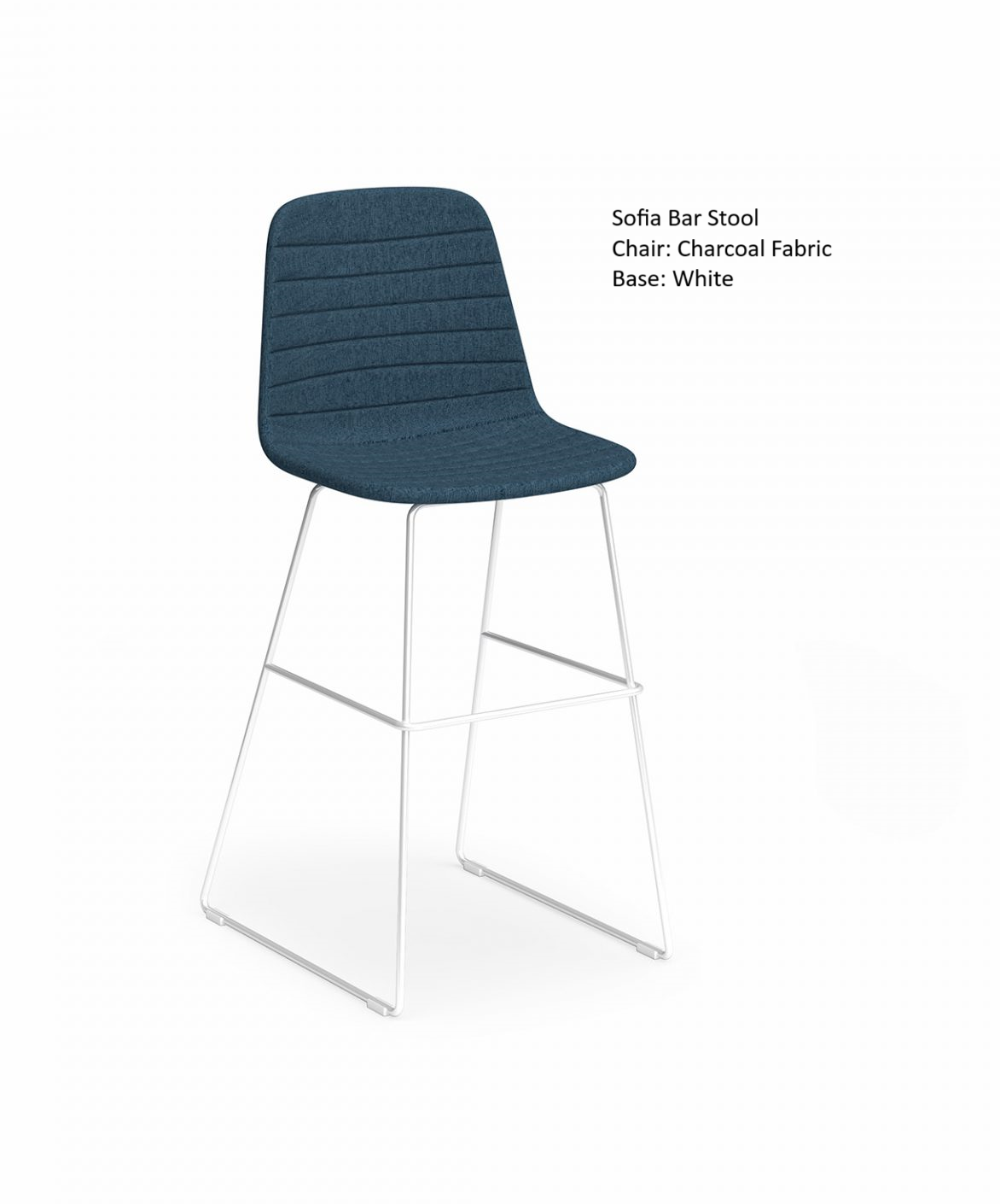 Sofia Barstool with Sled Powdercoated Base