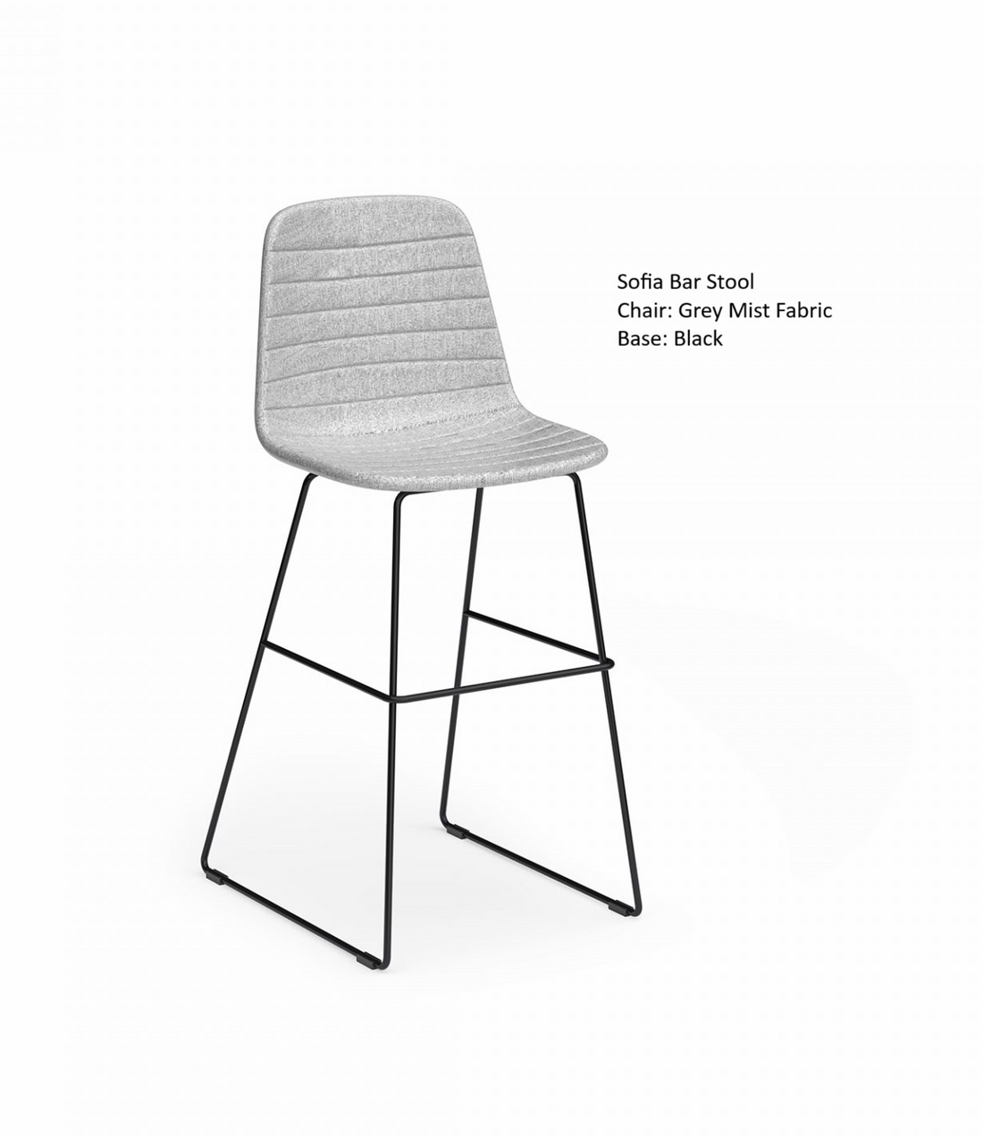 Sofia Barstool with Sled Powdercoated Base
